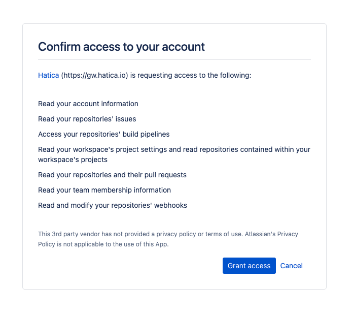 Bitbucket Connector Page