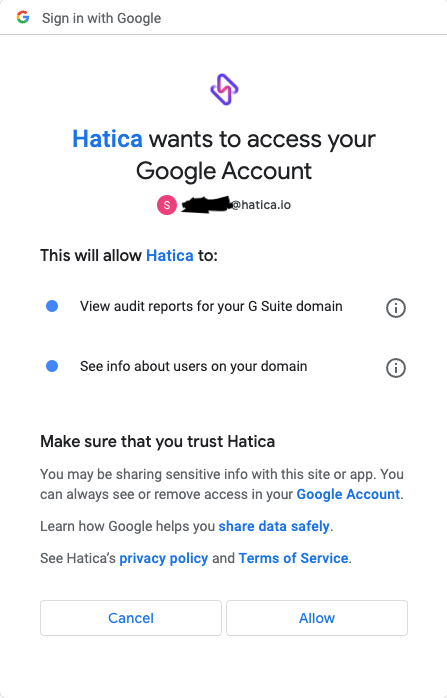 Google Meet Permissions Page